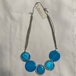 NWT Silver and Aqua marine necklace Kenneth Cole New York